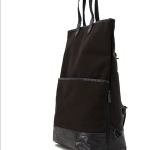NEW BEIS Convertible Backpack in black & croc trim